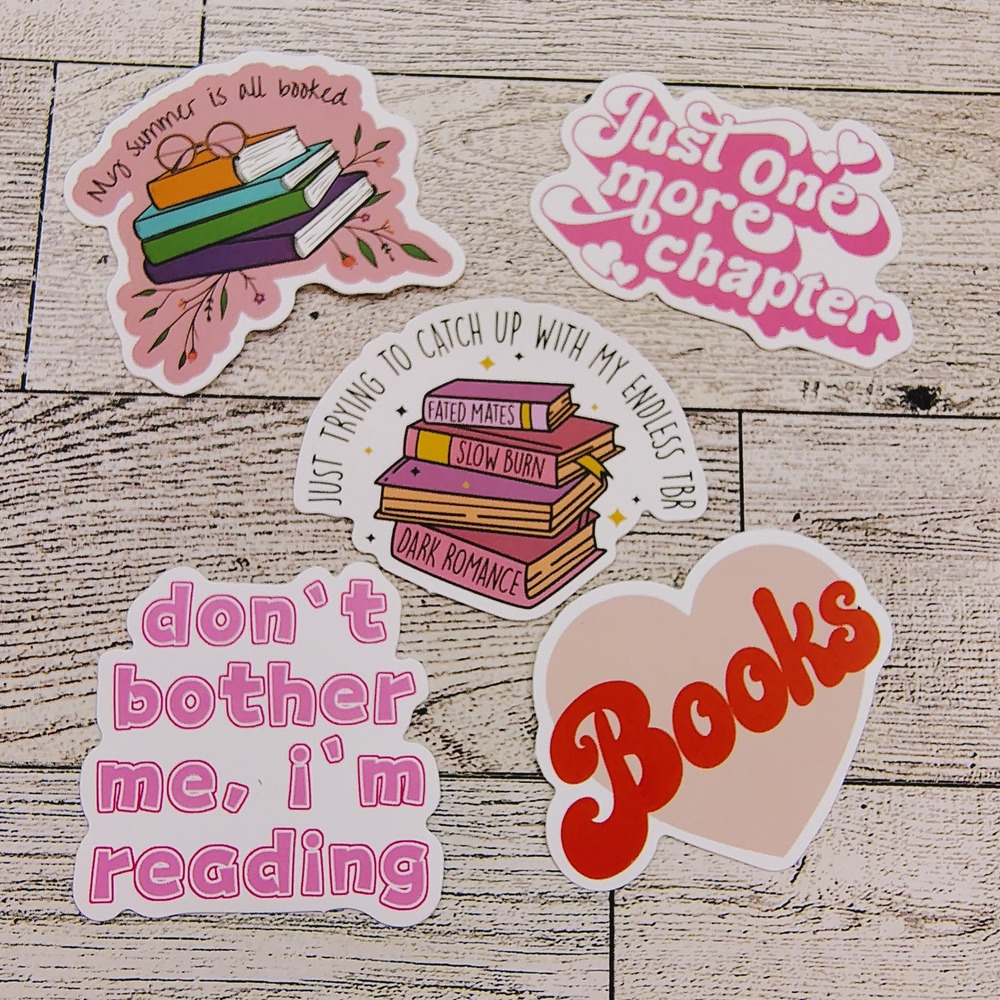 Book Lover Stickers -‎ Reading Stickers - Bookish Stickers - 5 Pack